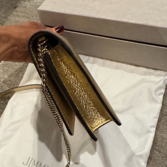 Gold Jimmy Choo clutch/crossbody wallet on chain Bag - Picture 4 of 11